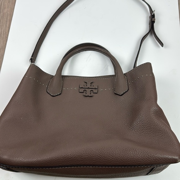 Tory Burch Handbags - Tory Burch McGraw Pebbled Leather Satchel crossbody triple